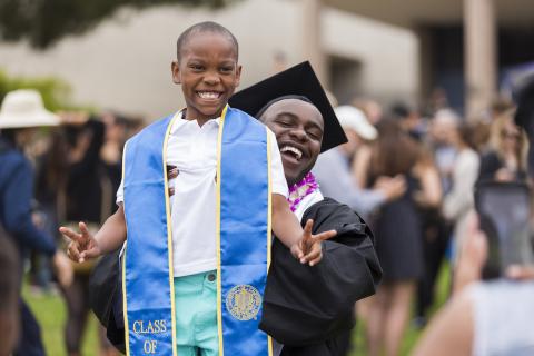 Father and son at commencement